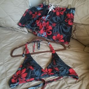 Swim shorts with swim top.